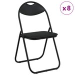 vidaXL Chaise pliante 8 Pièces Noir 48 x 43 5 x 81 cm Simili cuir