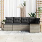 vidaXL Ensemble de canapé de jardin avec coussin 5 Pièces polyrotin