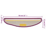 vidaXL Tapis d'escalier 10 pièces 56x17x3 cm Violet Demi-rond