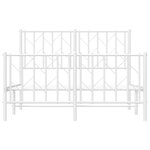 vidaXL Cadre de lit métal sans matelas et pied de lit blanc 120x190 cm