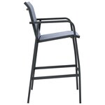 vidaXL Chaises de bar de jardin lot de 4 Gris Txtilène