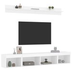 vidaXL Unités murales TV avec LED 5 Pièces blanc bois d'ingénierie