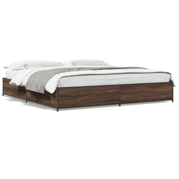 vidaXL Cadre de lit sans matelas chêne marron 200x200 cm