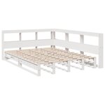 vidaXL Lit bibliothèque sans matelas blanc 160x200 cm bois pin massif