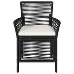 vidaXL Chaise d'Extérieur avec coussin 2 Pièces Noir et Crème polyrotin