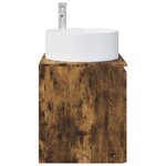vidaXL Meuble de lavabo mural Chêne fumé 49 5 x 44 5 x 65 5 cm