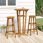 vidaXL Ensemble de bar 3 Pièces Bois d'acacia solide