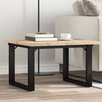 vidaXL Table basse cadre en O 60x60x40 5cm bois de pin massif et fonte
