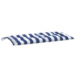 vidaXL Coussin de banc de jardin rayures bleues et blanches 100x50x7cm