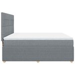 vidaXL Sommier à lattes de lit avec matelas Gris clair 180x200cm Tissu