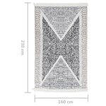 vidaXL Tapis Noir et gris 160x230 cm Coton