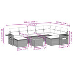 vidaXL Salon de jardin avec coussins 10 Pièces beige résine tressée