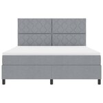 vidaXL Lit à ressorts avec matelas Gris clair 180 x 200 cm tissu