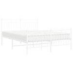 vidaXL Cadre de lit métal sans matelas et pied de lit blanc 135x190 cm