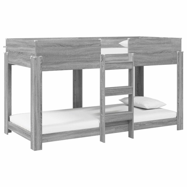 vidaXL Lit Superposé pour Enfants Gris Sonoma 100 x 200 cm