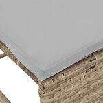 vidaXL Canapé d'extérieur Beige et gris clair Rotin  tissu Standard