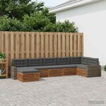 vidaXL Ensemble de canapés d'extérieur 7 Pièces Naturel et Anthracite