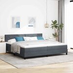 vidaXL Lit à ressort LED avec matelas Gris foncé 200 x 200 cm Velours