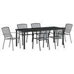 vidaXL Set de salle à manger de jardin 7 pièces en acier anthracite