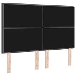 vidaXL Tête de lit LED avec bandes LED Gris foncé 160 cm tissu