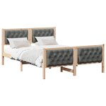 vidaXL Cadre de lit Gris foncé 150 x 200 cm Pin massif
