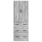 vidaXL Ensemble de Meubles 2 Pièces Sonoma gris 66 x 34 5 x 87 cm