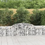 vidaXL Paniers à gabions arqués 8 Pièces 300x30x60/80 cm Fer galvanisé