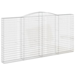 vidaXL Panier de gabions arqué 400x30x200/220 cm Fer galvanisé