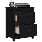vidaXL Tables de chevet 2 Pièces Noir 50x35x61 5 cm Bois de pin massif