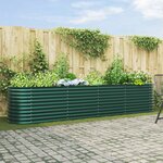 vidaXL Bac de jardin surélevé Vert 400x80x81 cm en acier galvanisé