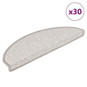 vidaXL Tapis d'escalier autocollants 30 Pièces 65x21x4 cm platine