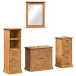 vidaXL Ensemble de mobilier de salle de bain 4 Pièces marron miel