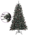 vidaXL Sapin de Noël artificiel avec support Vert 150 cm PVC