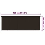 vidaXL Store roulant d'extérieur 400x140 cm Marron PEHD