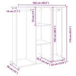 vidaXL Garde-robe avec roues chêne sonoma 102x38x110cm bois ingénierie
