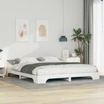 vidaXL Cadre de lit surélevé Blanc 180 x 210 cm Bois massif en pin