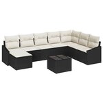 vidaXL Ensemble de salle à manger pour jardin 9 Pièces Marron et Crème