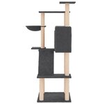 vidaXL Arbre à chat avec griffoirs en sisal gris foncé 143 cm