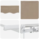 vidaXL Auvent Rétractable Beige 350 x 250 cm tissu