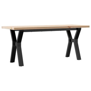 vidaXL Table basse cadre en Y 110x40x45 5 cm bois de pin massif acier