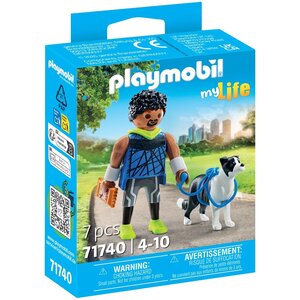 PLAYMOBIL 71740 - My Life Homme sportif avec Border Collie et accessoires