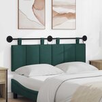 vidaXL Tête de lit suspendue Avec lumière LED Vert foncé Tissu