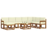 vidaXL Ensemble de canapés d'extérieur 9 Pièces Naturel et Crème
