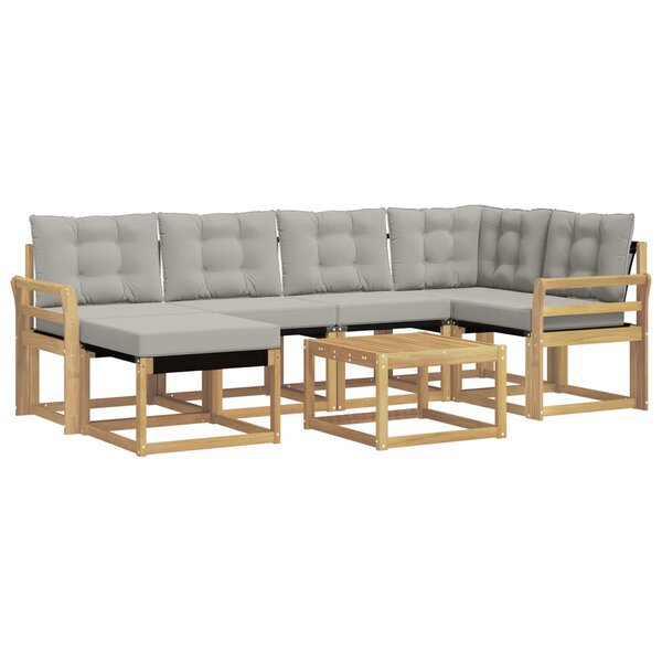 vidaXL Ensemble de canapés d'extérieur 7 pc Blanc et gris clair