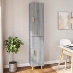 vidaXL Buffet haut Sonoma gris 34 5x34x180 cm Bois d'ingénierie