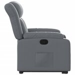 vidaXL Fauteuil inclinable Gris Similicuir