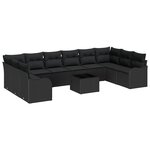 vidaXL Ensemble de canapé de jardin Noir 55 x 55 x 37 cm polyrotin