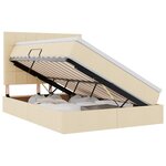 vidaXL Lit de rangement LED avec matelas Crème 140 x 200 cm Tissu