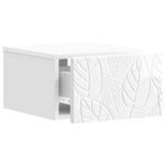 vidaXL Cabinet de chevet mural Blanc brillant 49 x 34 5 x 20 cm