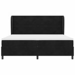 vidaXL Lit à ressorts avec matelas Noir 200x200 cm en velours.